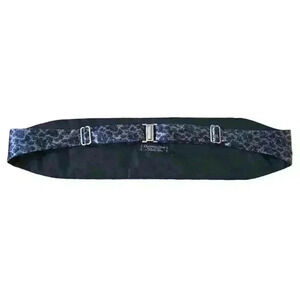 Vintage Christian Dior Black Gray Paisley Men's Cummerbund Adjustable #065